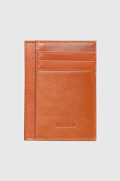 Grande 750 Model Slim Fit Γνήσιο Δερμάτινο Θήκη Κάρτας - Taba Rst2