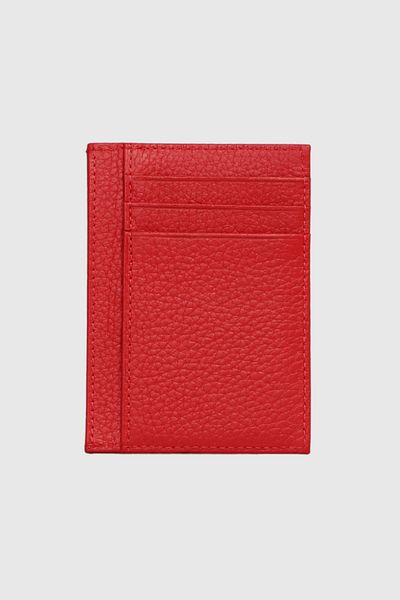 Grande 750 Genuine Leather Slim Card Holder Flother Red