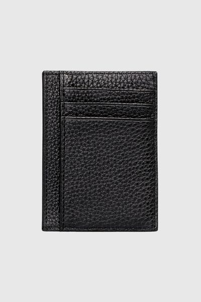 Grande 750 Genuine Leather Slim Card Holder Flother Black