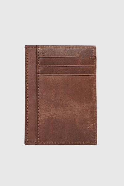 Grande 750 Γνήσιο Δερμάτινο Λεπτό Θήκη Κάρτας Crazy Brown