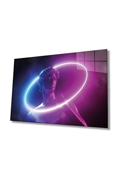 Rosyvien Apstraktna neonska skulptura, staklena slika, moderna i elegantna de...