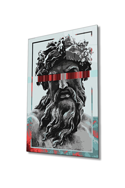 Rosyvien Tablou abstract din sticlă cu sculptură zeu zeu, decor elegant pentr...