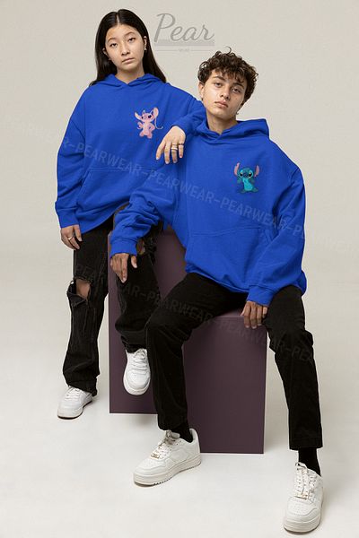 Pear Wear Pár mikiny s potiskem Lilo Stitch Unisex Oversize Lover Team Hoodie