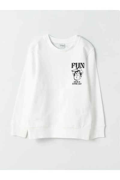 LC Waikiki Crew Neck Nostalgic Monkey Printed Long Sleeve Boy's Sweatshirt