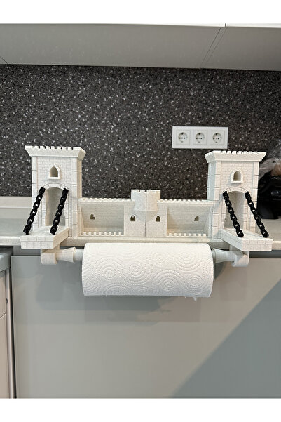 IK3D Suport pentru prosoape cu role de hârtie montat pe perete - Evul Mediu - Suport pentru șervețele