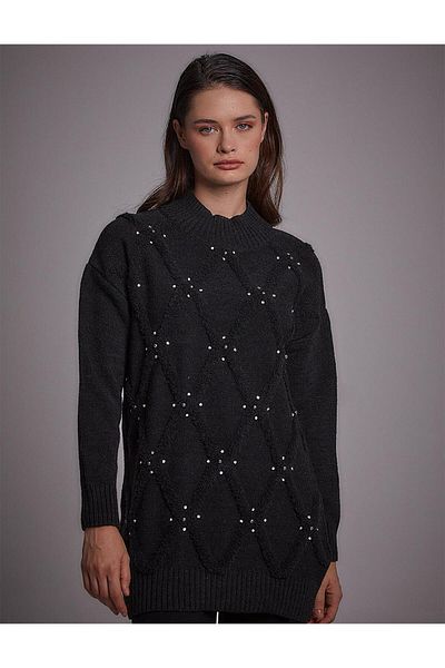 Kayra Stone Beaded Knitwear Tunic