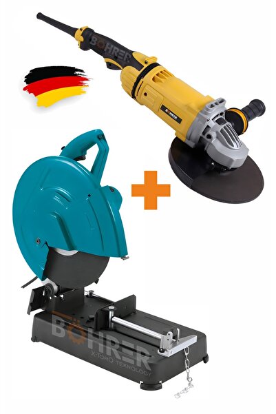 BÖHRER 3200 Watt Metal Profil Demir Kesme Makinesi + 3800W Büyük 230mm Demir Kesme Taşlama Canavar Makinesi