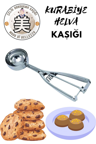 Modo Di Bellezza Paslanmaz Çelik Kurabiye Helva Dondurma Servis Sunum Kaşığı