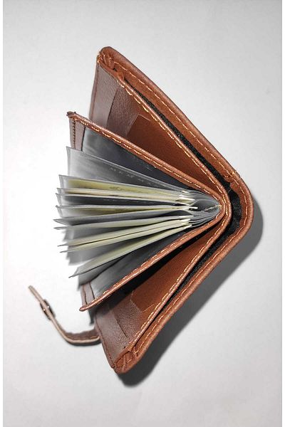 firdevsi hobi nubuck 10 transparent card holder wallet with vertical snap housing
