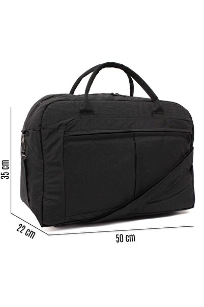 DİNGABAGS Kaff Krinkıl Büyük Boy Siyah Önü Cepli Omuz Askılı&el Askılı Unisex Spor&fitness&seyahat Çantası