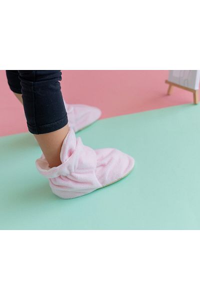 First Step Snap-On Anti-Slip Sole Booties Baby Anti-Slip Sole Snap Booties F-850-PUDRA Pink