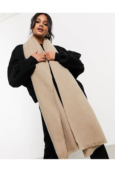 niem Beige Scarf Unisex Model Soft Thick