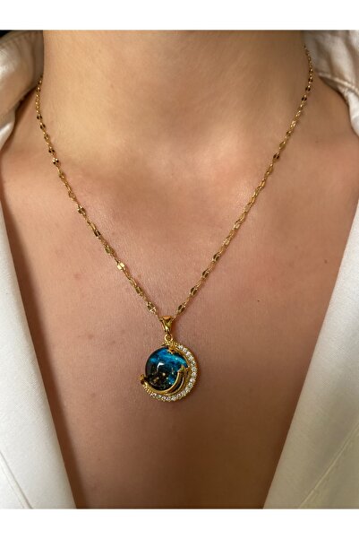 Gold Space Model Stainless Steel Necklace