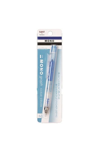 Tombow Mono Graph Mechanical Pencil 0.5 MM Transparent Blue