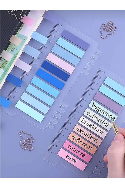 Rota Hediyelik 10 Colorful Retro Colors, Transparent Pet Index, Index Sticker, Post It, Sticky Note