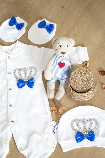 Sitilin Baby Boy Bow Tie King Stone Fancy Rompers Set 0-3 Months Stl6370