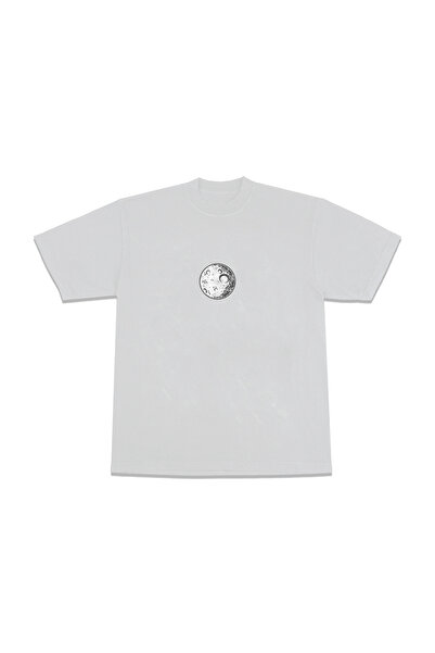 FECCY Unisex bela majica sa nadopisom astronauta i meseca, veće veličine