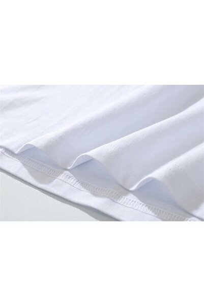 VişneliWears White Unisex Oversize T-shirt - Angel Cat Printed