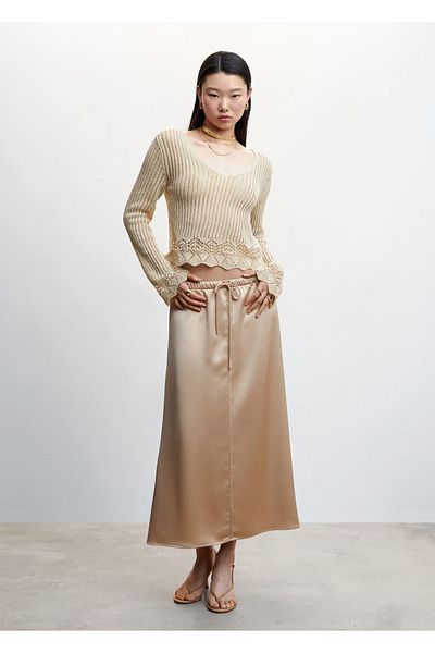 MANGO Woman Pulover cu detalii din tricot rar