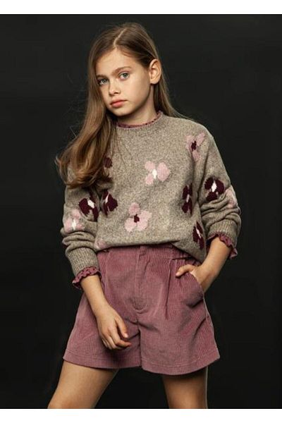 MAYORAL Girl's Purple Velvet Shorts