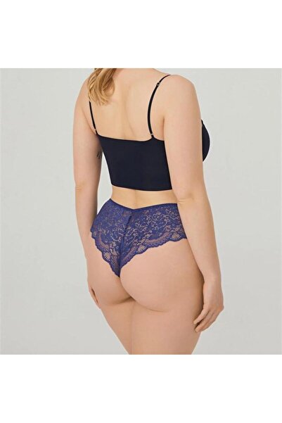 Tuğçe Denktaş Tül Detaylı Büyük Beden Tanga Seti