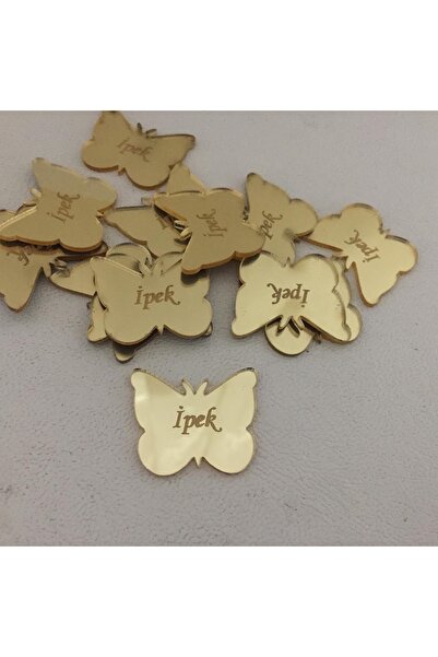 guluslazerkesim 15 قطعة 3 سم ملصق فراشة بليكسي ذهبي 3 سم فراشة بليكسي
