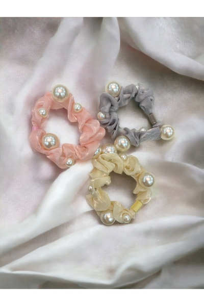 TwinsSis Store Cataramă din cauciuc lucioasă cu perle, 3 bucăți