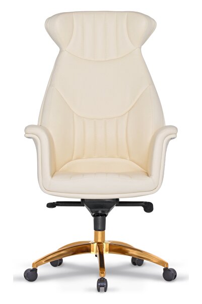 RiseOfis Pamses Müdür Koltuğu Senkron Mekanizmalı Gold Yıldız Ayaklı