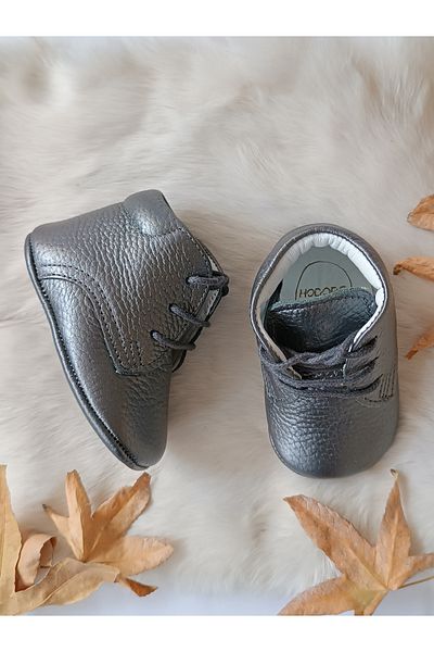 Hodore Platinum Genuine Leather Baby Booties