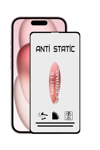 CaseWorld Apple iPhone 15 Tam Kaplayan Anti Statik Kırılmayan Mat Seramik Nan...
