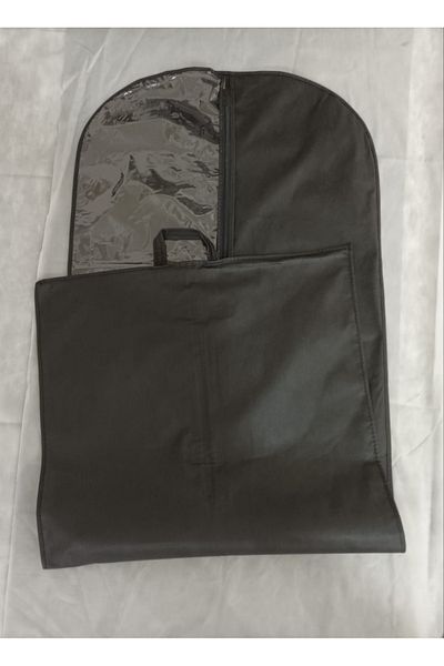 Umut Evening Dress Protective Cover, Long Dress Carrier, Transparent Window 64x160 Cm, Black