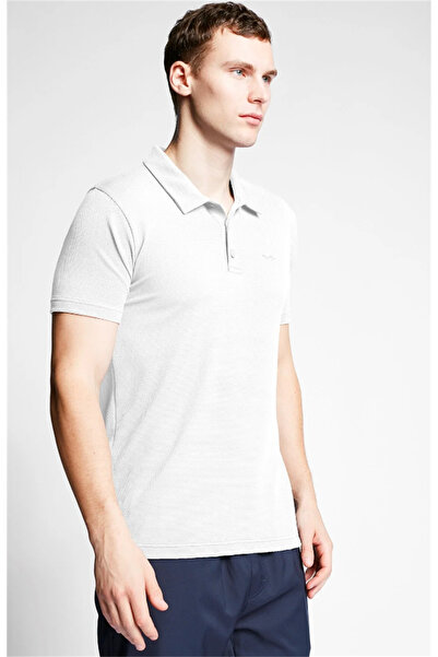 Lescon Ανδρικό μπλουζάκι πόλο με λαιμόκοψη 23NTEB 001275 -001 ΛΕΥΚΟ