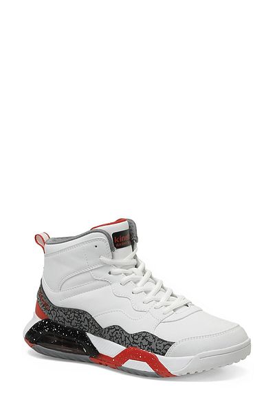 Kinetix SUPERB PU HI 3PR White Men's Basketball Shoes