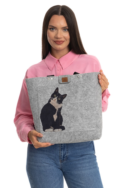 dilekolay حقيبة كتف كبيرة الحجم - حقيبة مطبوعة - سلسلة الحيوانات الأليفة - قط...