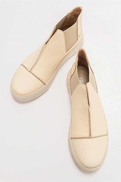 Luvi 110 Ecru Beige Bőr női tornacipő