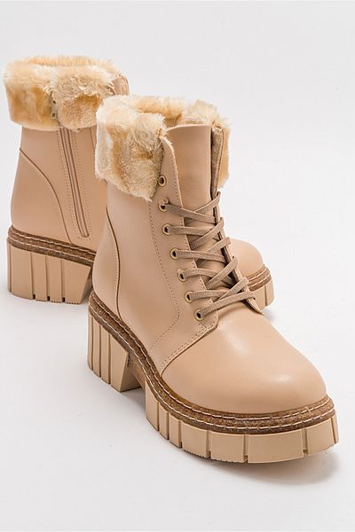 LuviShoes Γυναικείες μπότες JAYLA Beige Skin