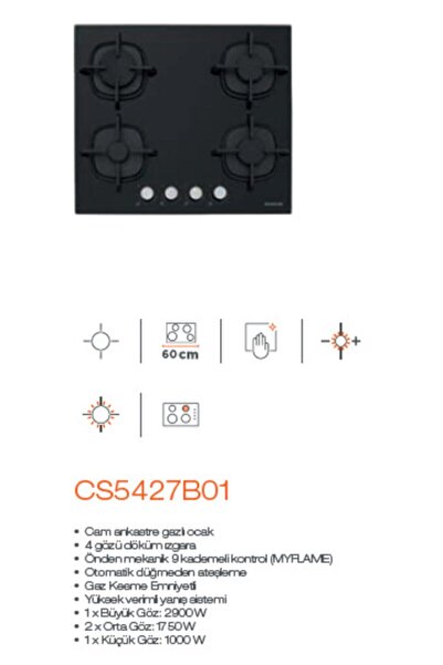 Silverline Siyah Cam Ankastre Set (3373 Misto 60 Siyah+cs5427b01+bo6504b01)