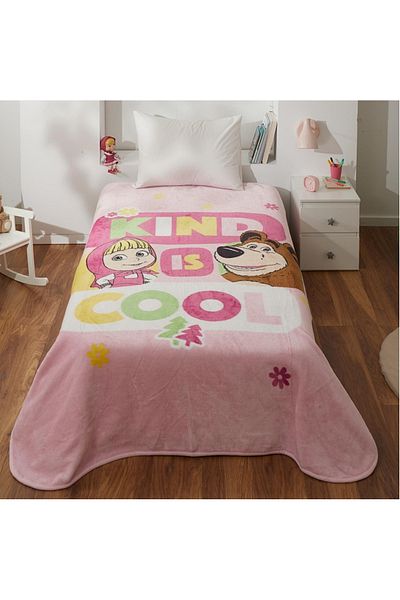 Taç Licensed Masha And The Bear Kind Is Cool Single Blanket