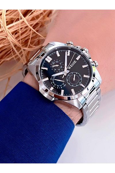 Wesse Wwg 205804   Wesse New Season Steel Cord Non-Tarnish Color-Tossing Inner Function Active 5 Atm Men's Wristwatch