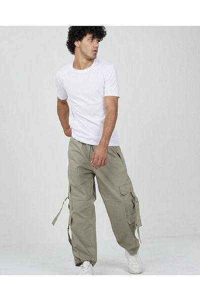 DEEFWEAR Y2k Baggy Tactical Cargo Parachute Pants with Adjustable Waist and Legs
