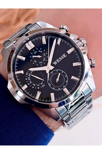 Wesse Wwg 205804   Wesse New Season Steel Cord Non-Tarnish Color-Tossing Inner Function Active 5 Atm Men's Wristwatch