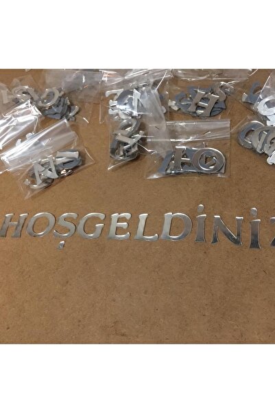 guluslazerkesim 1 Set Gümüş Pleksi Hoşgeldiniz Harfleri 3 Cm Harfler