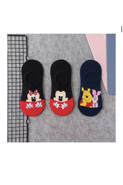 REYNBOO SOCKS 5 чифта дамски анимационни многоцветни невидими маратонки