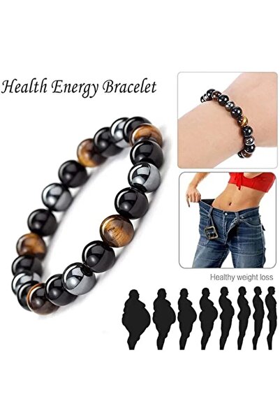 beautifulnaturelstones Kaplan Gözü, Obsidyen Ve Hematit Doğal Taş Bileklik 8 Mm Aa Kalite