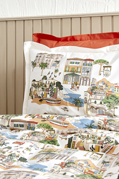 Karaca Home Gwen Terracotta 100% Cotton Double Duvet Cover Set PP