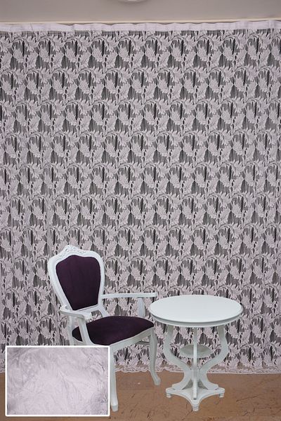AKÇA TEKSTİL LEAF MODEL WHITE COLOR STRING CURTAIN READY BUTTONS STITCHED STRING CURTAIN 300*270 cm