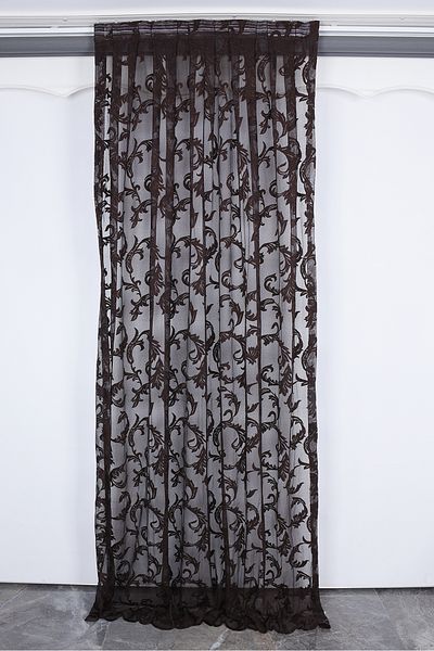 AKÇA TEKSTİL ACI BROWN COLOR SINGLE WING Pleated Background Curtain 75*260 cm