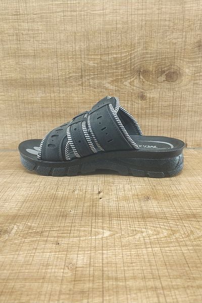 Maxisoft Ορθοπεδική σόλα Velcro Μαύρες ανδρικές παντόφλες για το σπίτι και εκτός Trl0029