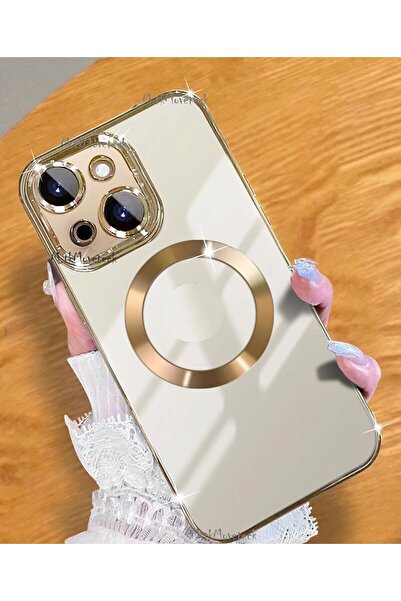 m.tk moveteck iPhone 15 Kılıf Orta Logo Gösteren Arkası Şeffaf Kenarları Renk...