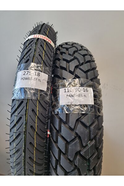 MARUTİ TYRES Set 2.75-18 Power Zp(TL) Ve 110/90-16 Panther(TL) Ön/arka Takım